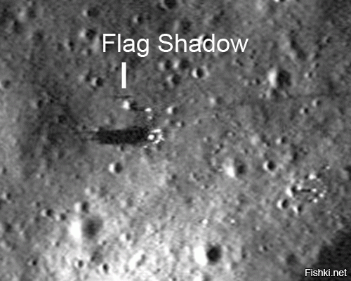 Ну вон же ж я привела снимок с Хаббла. Ничего не рассмотреть. Разрешение 0.5 метра (даже 0.3 кое-где) было получено только с LRO, когда ему орбиту снижали до 20 км.
Вот здесь прекрасно видно и флаг, и модуль "Аполлона-12" и "Аполлона-11" при разной подсветке: