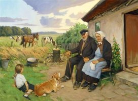 Ребята, как я вам завидую, когда слышу рассказы про время, проведенное с бабушками и дедушками, как ездили к ним на лето в деревню, ходили с дедом на рыбалку, бабушка пекла блины, гладили шершавыми стариковскими руками по макушке любимых внуков... Эх!  У меня дедушка с бабушкой по маминой линии умерли до моего рождения, по папиной - жили в другой стране, их я видела всего раз 5 в жизни. И мне этого очень не хватало, особенно учитывая, что мое детство пришлось на 90 - е, когда родители были заняты зарабатыванием денег, чтобы вытянуть семью. Так что цените их, тем более, они так быстро нас покидают! Всем добра и с пятницей!