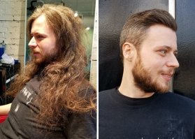 Вот РАБОТКА у парикмахеров! Честно говоря, я бы не рискнул прикоснуться к тому, что у них на голове ДО. Да и вообще отошёл бы подальше - мало ли что в этих колтунах водится