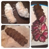 Использую вместо жгута для стяжки мяса во время вяления. Плюс в том, что можно затягивать по мере высыхания без перетяжки.