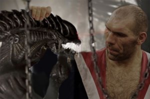 Чего такой злой, а? Мама в детстве не обнимала, да?...Ну так иди ко мне, маленький, я тебя обниму...