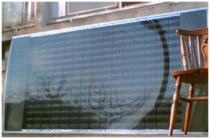 вот этот солнечный коллектор выдаёт на выходе воздух до +75 градусов в солнечный день при наружной температуре до -15..