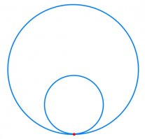 с колёсами никакого парадокса: на представленном примере искомый "парадоксальный" ПУТЬ совершает не колесо, а прямая линия, идущая от центра этого безобразия. а само колесо целиком перемещается в сторону (без вращения).
Чтобы задача была корректной, оба колеса должны начинать движение из одной точки: