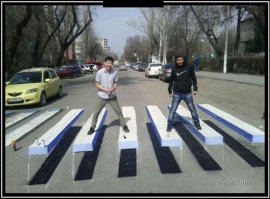 Пешеходная "зебра" в 3D - залог спокойствия на дороге!