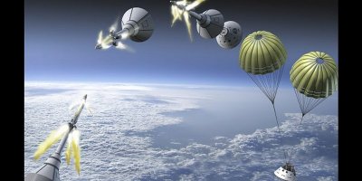 "Орион" создавался для программы "Constellation" ("Созвездие"), в которую также входили ракеты-носители Ares-1 и Ares-5 с лунным модулем "Альтаир".
Как только к власти пришёл Обамка - так чуть ли не первым делом закрыл программу "Constellation", иначе уже давно бы летали к МКС на "Орионах".


Система аварийного спасения имеет достаточно большую бесполезную массу и за пределами атмосферы просто не нужна, в случае аварии носителя происходит отстрел пиропатронов, отделение отсека экипажа и посадка, мало отличающаяся от штатной.