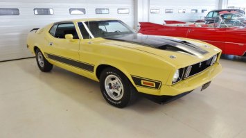 По сценарию Мустанги должны быть 1973 года в версии Mach 1, но у Халицкого не хватило денег на оригинальные машины, поэтому были сделаны "подделки" из Мустангов 71 года и перекрашены в жёлто-чёрный. Реальный Мак 1 выглядел так: