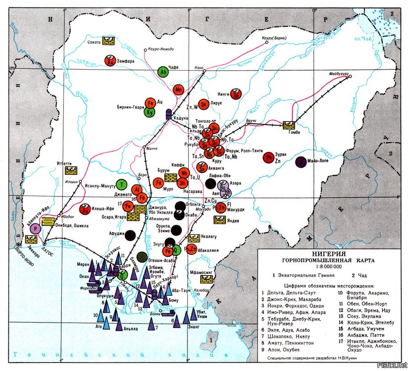 Карта полезных ископаемых нигерии