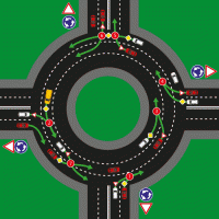 ты идиот!!!! нука поверни налево п.с. поясняю если ты будешь поворачивать налево , то ты будешь ездить по кругу, откуда-бы ты не заехал...