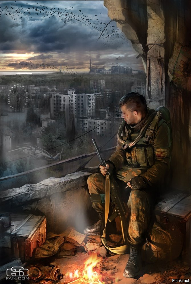 Вот эта особенно понравилась - сидит чувак, подсветил себя костерком и ждёт, когда ему бошку прострелят...
А вообще - нарисовано не плохо...