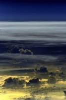 Мимо белого яблока луны, Мимо красного яблока заката. Облака из неведомой страны. К нам спешат и опять бегут куда-то