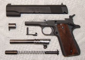 M1911   самозарядный пистолет под патрон .45 ACP. Разработан Джоном Мозесом Браунингом в 1908 году под названием Colt-Browning (U.S. Patent 984519, 14 февраля 1911 года). Пистолет находился на вооружении лиц офицерского и сержантского состава всех видов вооружённых сил, родов войск и служб ВС США с 1911 по 1985 год, разрешён к использованию военными и полицейскими служащими в качестве личного оружия и в настоящее время.