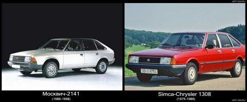 Я не считаю, что советские конструктора автотехники всегда все сдерали, просто в определенное время во всем мире были общие тенденции в автодизайне. Именно поэтому было много моделей от разных производителей, которые сильно походили друг на друга. Приведу несколько фото. Хотя в мире было признано, что есть советская школа автодизайна.