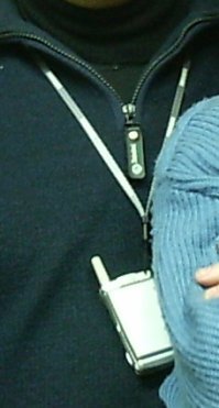 А это часть меня, в далёком, хрен помню в каком году. Вот так ходили с мобильниками...
