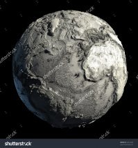 откуда взялась это бесформенная модель дегидратированной Земли, которой уже закидали комменты?! 
Так выглядит твердый рельеф планеты: