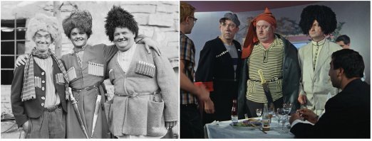 Справа -  Трус, Балбес и Бывалый. Слева -  персонажи  фильма "Песня мошенника", США, 1930 г. :)