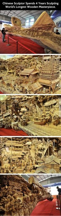 Художник делает скульптуры из поваленных деревьев