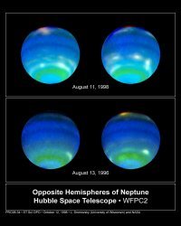 А парсек - это параллакс/секунда, т.е. такое расстояние, с которого радиус земной орбиты 149 600 000 км виден под углом в 1", Для совсем забывших геометрию - в круге вокруг головы - 360 градусов, в градусе 60 минут, в минуте - 60 секунд.
Т.е. 1 угловая секунда - это 1/206265 от расстояния до объекта (при мелких-мелких объектах). Спичка по толщине на расстоянии 200 метров.
Считать очень просто: монета 5 рублей, имеющая диаметр 23 мм, будет видна в классный телескоп как кружок с двух километров расстояния: (23/2000000)*206265=2,37"
Это так виден, например, Нептун с Земли или с телескопа Хаббл: