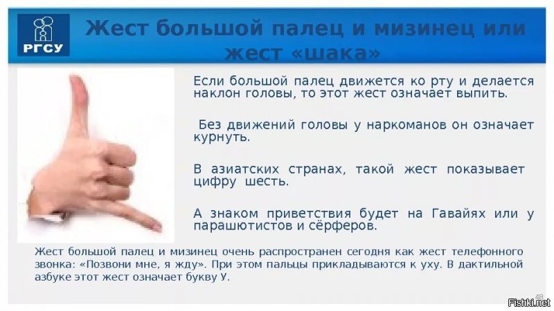 Что означают некоторые международные жесты