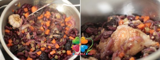 тушеный кролик с фиолетовой фасолью.самая вкусная еда которую я ел.