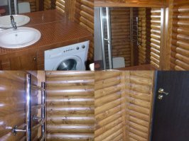 Вот ещё ванную в городской квартире сделал. Столешница из бетона.