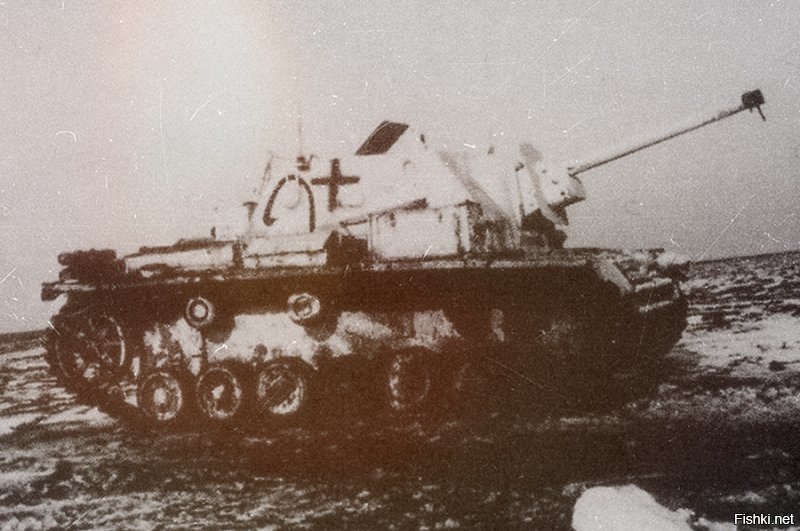 любопытное фото - дважды трофей: СУ-76И в составе Pz.Jg.Abt.128. (декабрь 1943г.)