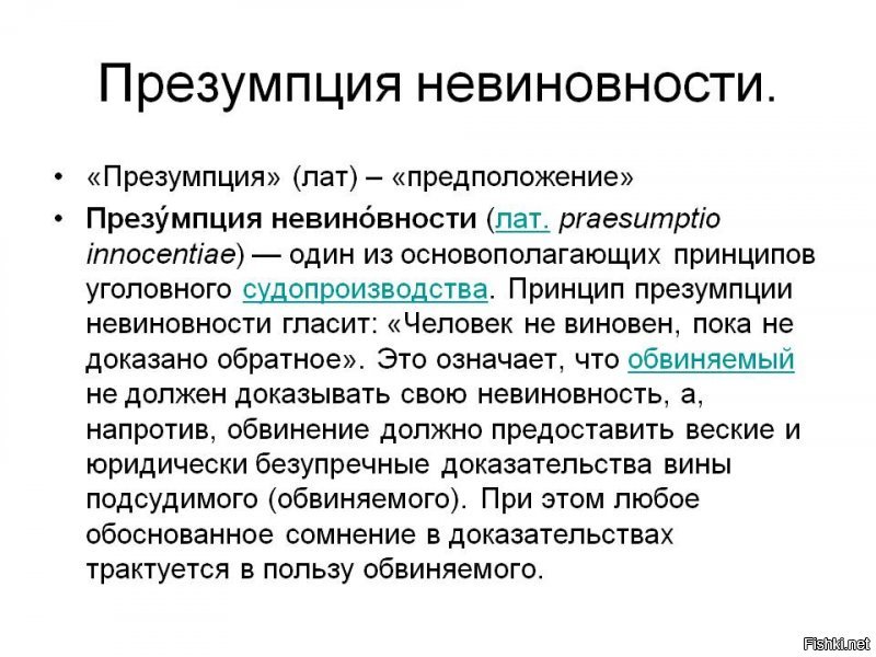 Про презумпцию невиновности они что , не слышали?