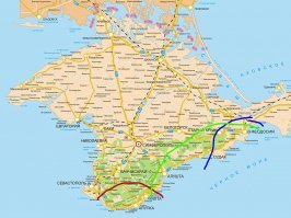 Мне,  как живущей в Крыму,  мягко говоря смешно. 
Для тех,  кто географию скурил :
ЮБК - субтропическая климатическая  зона. А Большая Фео-нет. 
Красным отметила тебе спецом ЮБК,  синим-большую Фео,  зелёным 
-восточное побережье.  Кстати,  до рва.  А за рвом - керченский п-ов.  Он же Пантикапей.