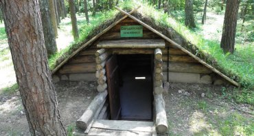 Ну, вот - яма, а над ней крыша. Ну, как яма - это армейская землянка, там по инструкции оставляют земляные как-бы нары и стол... Видел в нете инструкцию армейскую, как ее строить.