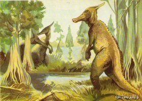 Утконосый динозавр зауролоф.