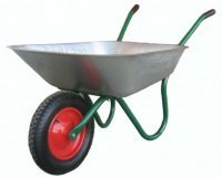 кого-то везли на одноколесной тачке типа такой  и он руками зашлепывал остальные следы (след от колеса естественно он зашлепнуть не смог)