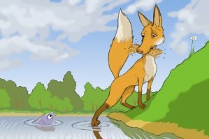 Kак лиса избавляется от блох