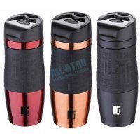 Спасибо за наводку, купила сегодня себе и мужу кружку этой фирмы.  Bergner BG-7585 и BG-5960. Хорошо тепло держит вполне. Стоили около 11 баксов (633 рос.руб) за каждую. Открывать удобно, по носу крышка не бьёт, как в термосах с поильником. У меня чёрная, мужу взяла "камуфляжную".