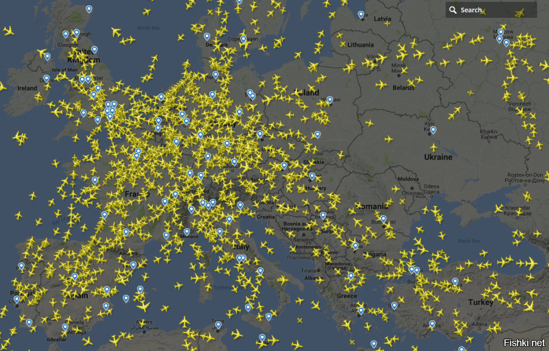 Скрин очень старый, над Украиной уже не летают, там остались только те, кто летает в Украину или по Украине.
