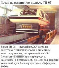 СССР 1986 год поезд (вагон)на магнитной подушке . Снимался в фантастическом телефильме ( что то там с роботами было связано) название не помню.