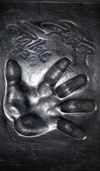 Могучий мужик. 
В Каннах его отпечаток - для масштаба моя рука 176см 98кг и сына 10 лет, 147 см.
Сын его фанат, получил огромное удовольствие, увидев и прикоснувшись к его нехилой руке.