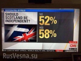 А вот - результаты по шотландской независимости. Помните - был такой референдум ?
И это не российский телеканал...