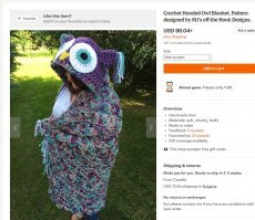 Хотела себе совиную накидку с капюшоном - дорого, даже за ручную работу.