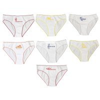 "...наборы женских трусиков "Неделька". Семь пар с названием дня недели..." 
Точно семь ПАР??? 
Просто в русском языке "пара белья" - это ОДНИ трусы и ОДНА майка, а пара трусов это ДВОЕ трусов. Соответственно, "семь пар" - это ЧЕТЫРНАДЦАТЬ! А в "недельке" было именно СЕМЬ трусиков!