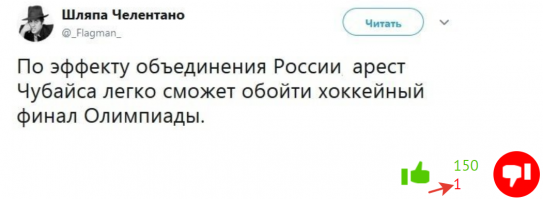 Чубайс минусанул.