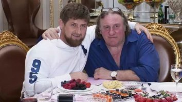 Депардьё то у Рамзана за столом чапильгаш наяривает. Это такое вкусное чечено-ингушское блюдо, аж слюнки потекли!