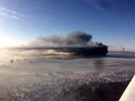 Утро начинается не с кофе... Немножечко загорелся склад с покрышками...совсем чуть-чуть.