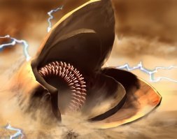 Напомнило. Shai-Hulud, он же песчаный червь из "Дюны".