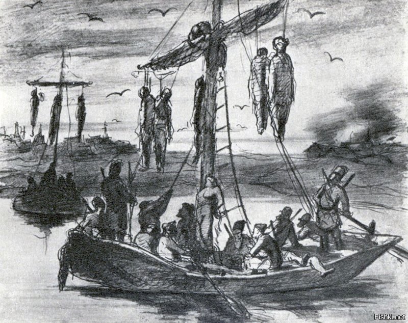 "За все 34-летнее время царствования (1762   1796 годы) российской императрицы Екатерины II известно 3 случая приведения в исполнение казни. Один из казненных - Емельян Пугачев."

Пушкин (а он много сидел в архивах по тому бунту) в  Капитанской дочке  писал про плоты на Волге с казненными пугачевцами
Перов. Казненные пугачевцы