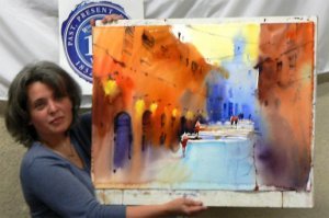 вот больше:


вот их сайт-галлерея: 

Виктория прикольно рисует. даже офигенно, я б сказал. Слава -- так себе, на мой вкус.
Возможно, закажу несколько копий пейзажей работы Виктории.

вот только не думайте, что блондинка с картин -- автопортрет или типа того, вот как она сама выглядит