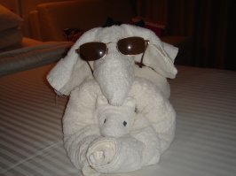 Стюард на круизнике тоже так развлекал.