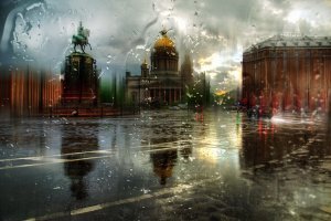 Ленинградская погода  
дождь да дождь, да снова дождь. 
Мокнет плащ у пешехода  
ты куда, мой друг, идешь?
Ты уже промок до нитки
и в тепло не веришь сам.
Капли   сизые улитки
всё ползут по волосам.

Подожди меня, прохожий,
забери меня с собой,
в старой маленькой прихожей
обогрей и успокой,
чтоб увидеть без опаски,
что взамен дождя вокруг
есть еще слова и краски,
цвет уюта, жизни звук.

Круг друзей, веселый ужин,
бесшабашный поздний гость  
всё разбрызгалось, как лужи,
растеклось и разошлось.
Дождь унылый, дождь проклятый...
Прохожу проспектом, где
телефоны-автоматы,
как наяды, спят в воде.

Мокнет плащ у пешехода  
ты куда, мой друг, идешь?
Ленинградская погода  
дождь да дождь, да снова дождь.

1978 1980