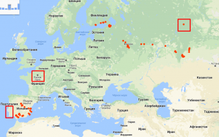 Какие то неверные данные - показывает, что я был в Североуральске! Я только по google картам знаю где он)) Не показаны места где я точно был - Лиссабон и Париж (хотя только пересадкой :) )