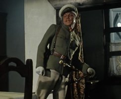 Было бы неправильным не вспомнить в столь подробном разборе фильма ещё одного весьма колоритного, хотя и второстепенного  персонажа: "подпоручика с катаной". Персонаж этот не раз становился объектом жарких споров на форумах историков и оружейников, но народ всё-таки склонился к мысли, что это не киноляп и такой подпоручик реально мог существовать. После русско-японской войны в собственности офицеров оказалось немало трофеев, в том числе и мечей, и многие пользовались ими по прямому назначению, вместо шашек. И если сам подпоручик не проходит по возрасту для участника войны с Японией, то уж купить меч или получить его от кого-то из сослуживцев он его вполне мог. Правда, по мнению специалистов, катана у подпоручика "не той системы" -- она скорее из 30-40-х годов.