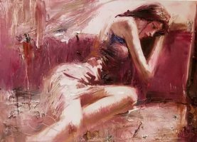 Вот эта работа сильно написана. Вообще интересный стиль. И хотя мне ближе классика, тут чувствуется настоящий талант.
... ну еще может перебесится и чуть-чуть подвинется к традиционным мазкам:). Я бы на него сходил.