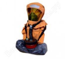 Не противогаз (от него толку не много), а самоспасатель (около 5000 руб).